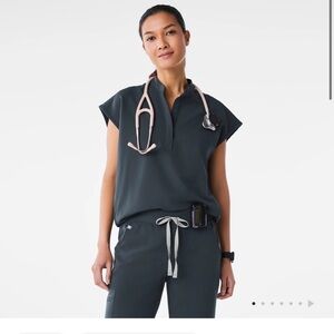 Figs Rafaela Oversized Scrub Top and Jogger pants- Dark Harbor